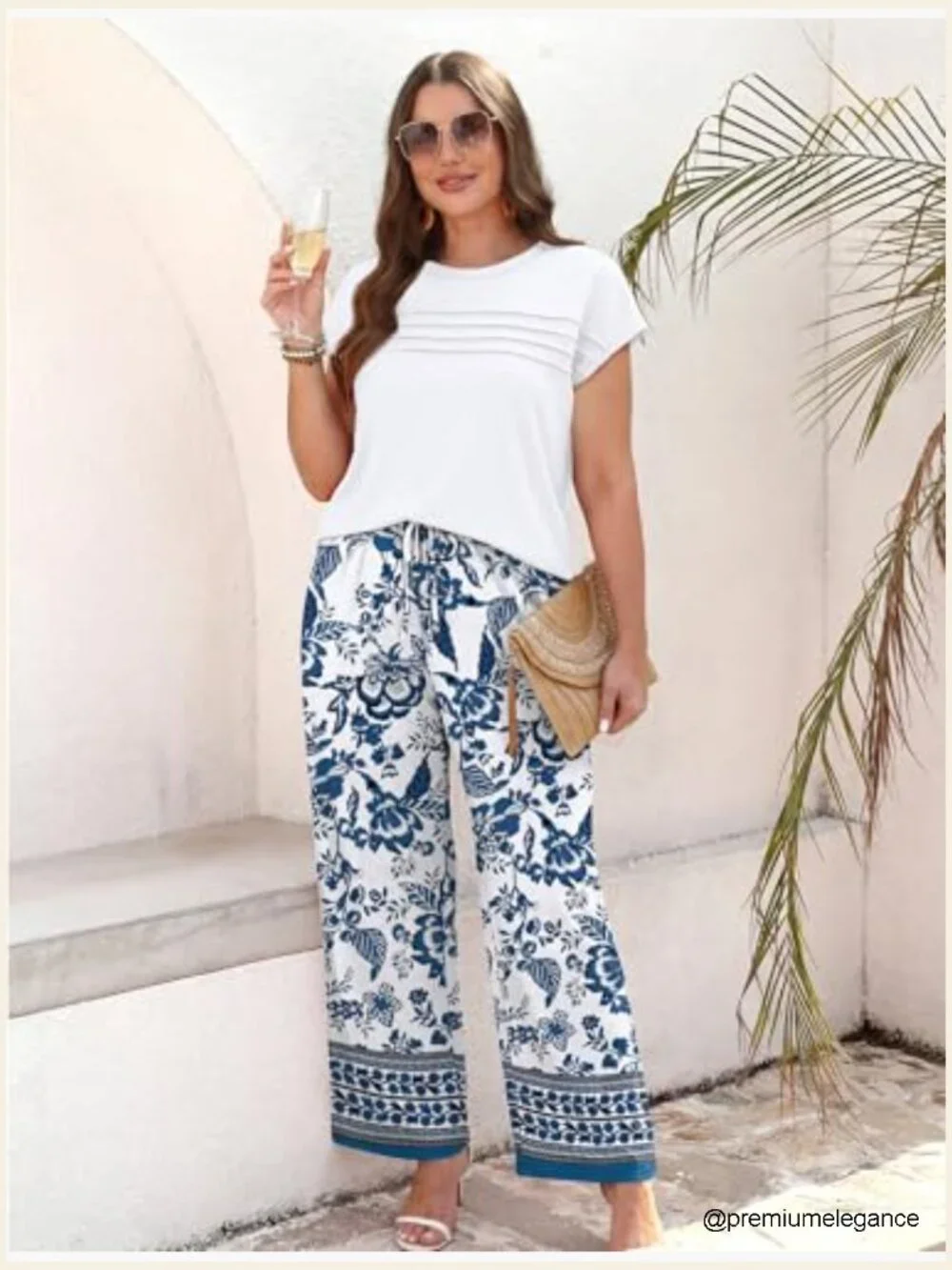 Two Piece Set Matching Set Summer Outfits Wide Leg Pants Travel Airport